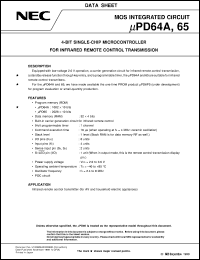 datasheet for UPD64AMC-XXX-5A4 by NEC Electronics Inc.