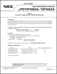 datasheet for UPD70F3003AGC-25-8EU by NEC Electronics Inc.