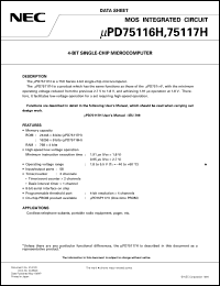 datasheet for UPD75116HGC-XXX-AB8 by NEC Electronics Inc.