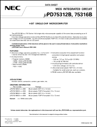 datasheet for UPD75312BGC-XXX-3B9 by NEC Electronics Inc.