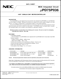 datasheet for UPD75P036GC-AB8 by NEC Electronics Inc.