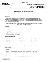 datasheet for UPD75P108BCW-XXX by NEC Electronics Inc.