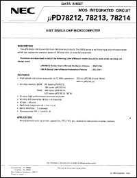 datasheet for UPD78212CW(A)-XXX by NEC Electronics Inc.