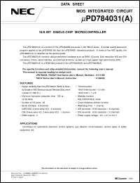 datasheet for UPD784031GC-3B9 by NEC Electronics Inc.