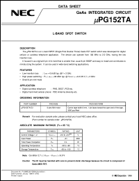 datasheet for UPG152TA by NEC Electronics Inc.