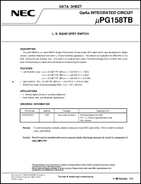 datasheet for UPG158TB by NEC Electronics Inc.
