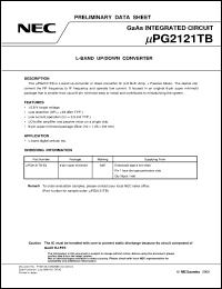 datasheet for UPG2121TB by NEC Electronics Inc.