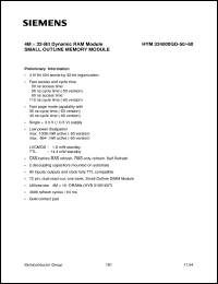 datasheet for HYM324000GD-60 by Infineon (formely Siemens)