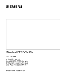 datasheet for SLA24C04-D/P by Infineon (formely Siemens)