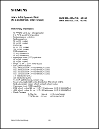 datasheet for HYB3165405T-50 by Infineon (formely Siemens)