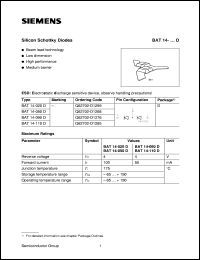 datasheet for BAT14-050D by Infineon (formely Siemens)