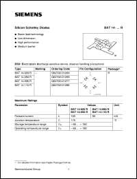 datasheet for BAT14-020R by Infineon (formely Siemens)