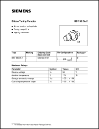 datasheet for BBY33DA-2 by Infineon (formely Siemens)