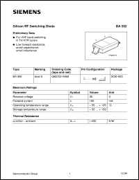 datasheet for BA592 by Infineon (formely Siemens)