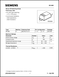 datasheet for BA892 by Infineon (formely Siemens)