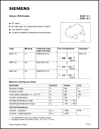 datasheet for BAR15-1 by Infineon (formely Siemens)