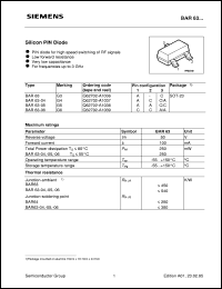 datasheet for BAR63 by Infineon (formely Siemens)