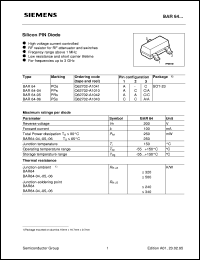datasheet for BAR64 by Infineon (formely Siemens)