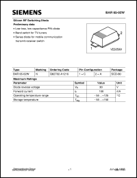 datasheet for BAR65-02W by Infineon (formely Siemens)