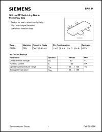datasheet for BAR81 by Infineon (formely Siemens)