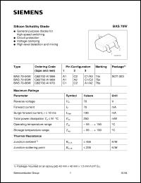 datasheet for BAS70-05W by Infineon (formely Siemens)