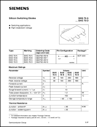 datasheet for BAS78A by Infineon (formely Siemens)