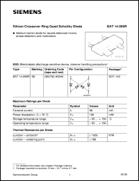 datasheet for BAT14-099R by Infineon (formely Siemens)