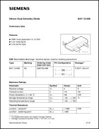 datasheet for BAT15-099 by Infineon (formely Siemens)