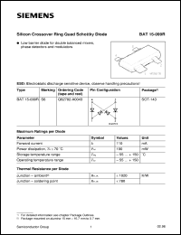 datasheet for BAT15-099R by Infineon (formely Siemens)