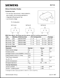 datasheet for BAT64-04 by Infineon (formely Siemens)