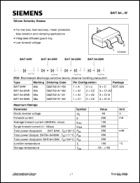 datasheet for BAT64-04W by Infineon (formely Siemens)