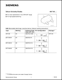 datasheet for BAT68 by Infineon (formely Siemens)