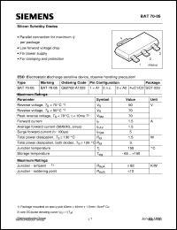 datasheet for BAT70-05 by Infineon (formely Siemens)