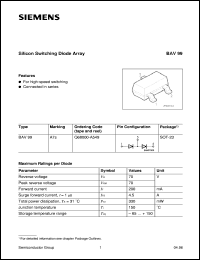 datasheet for BAV99 by Infineon (formely Siemens)