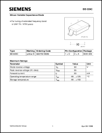 datasheet for BB639C by Infineon (formely Siemens)