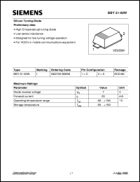 datasheet for BBY51-02W by Infineon (formely Siemens)