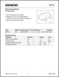 datasheet for BBY53 by Infineon (formely Siemens)
