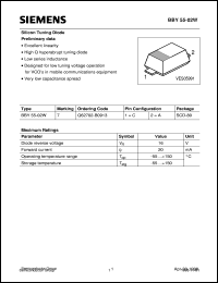 datasheet for BBY55-02W by Infineon (formely Siemens)