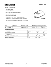 datasheet for BBY57-02W by Infineon (formely Siemens)