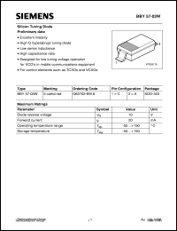 datasheet for BBY57-03W by Infineon (formely Siemens)