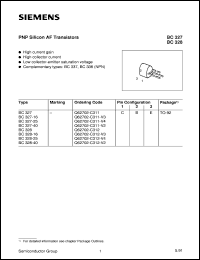 datasheet for BC327 by Infineon (formely Siemens)