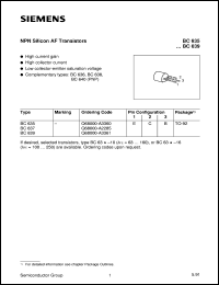 datasheet for BC635 by Infineon (formely Siemens)