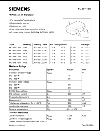 datasheet for BC807-16W by Infineon (formely Siemens)