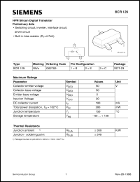 datasheet for BCR129 by Infineon (formely Siemens)
