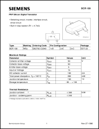 datasheet for BCR169 by Infineon (formely Siemens)