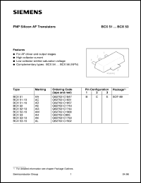 datasheet for BCX51-10 by Infineon (formely Siemens)