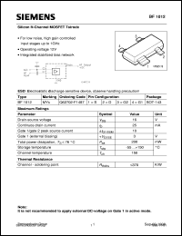 datasheet for BF1012 by Infineon (formely Siemens)