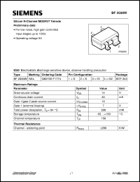 datasheet for BF2030W by Infineon (formely Siemens)