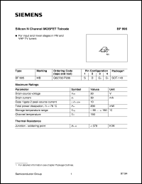 datasheet for BF995 by Infineon (formely Siemens)