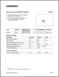 datasheet for BF997 by Infineon (formely Siemens)